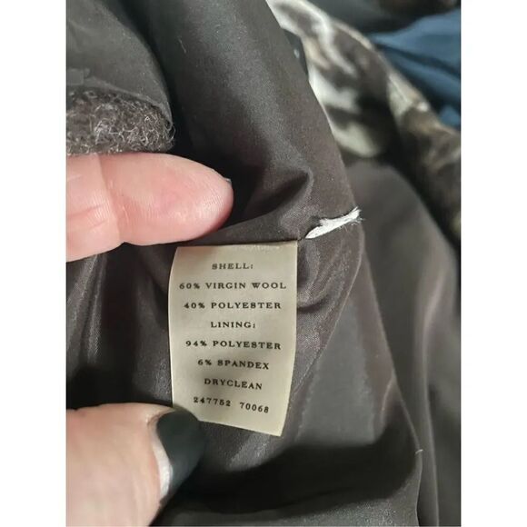 Ann Taylor wool blend animal print blazer jacket 3/4 sleeves size XS EUC side po - Picture 4 of 4